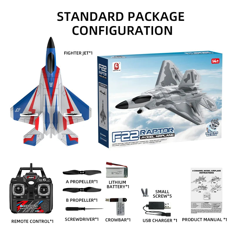 F22 Brushless RC Fighter Jet — 2.4G 4CH, 490 mm EPP Foam — product image 7
