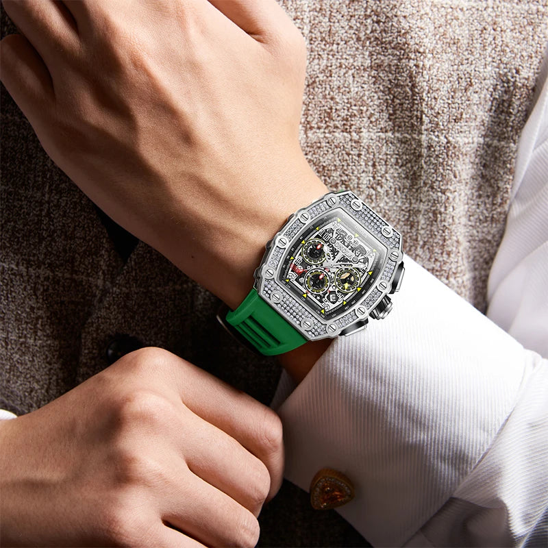 ONOLA Diamond-Set Automatic Watch — Waterproof, Silicone Strap — product image 3