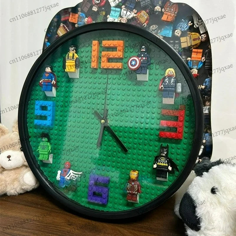 Building block figure wall clock