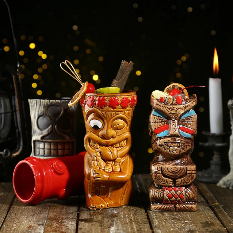 Ceramic Tiki Mug — Hawaiian Cocktail Cup, Bar Gift — product image 3