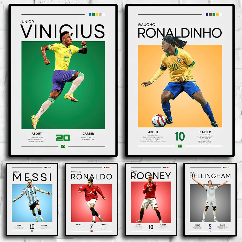 Football star canvas poster print