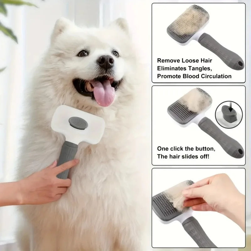 Self-Cleaning Pet Grooming Brush — One-Click Hair Release — product image 4
