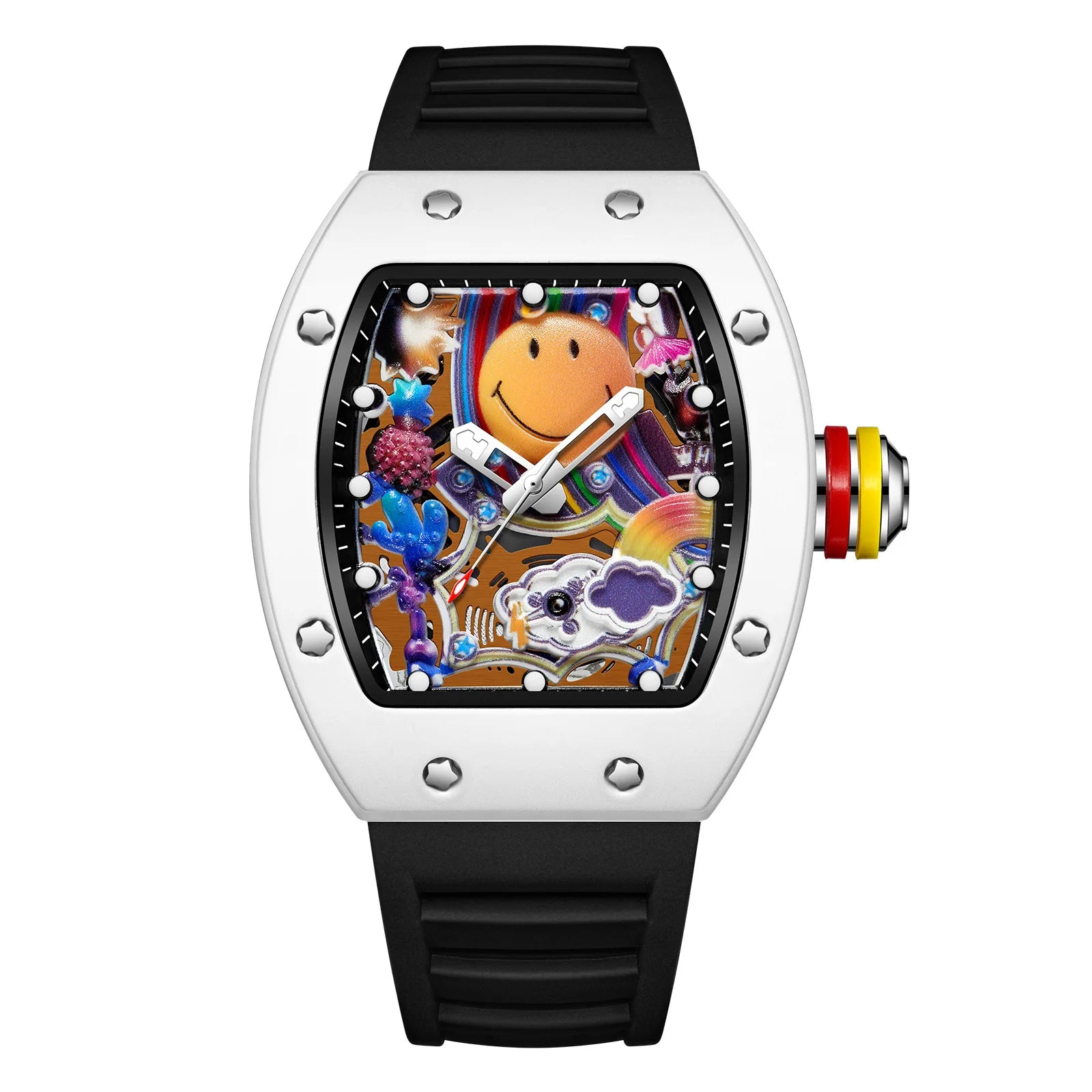 KIMSDUN Barrel-Case Quartz Watch — Hollow Dial, Silicone Strap — product image 12