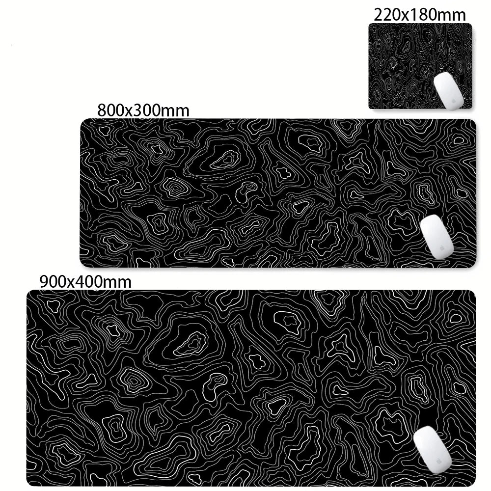 Black and White Strata Desk Mat — Large Non-Slip Mouse Pad — product image 9