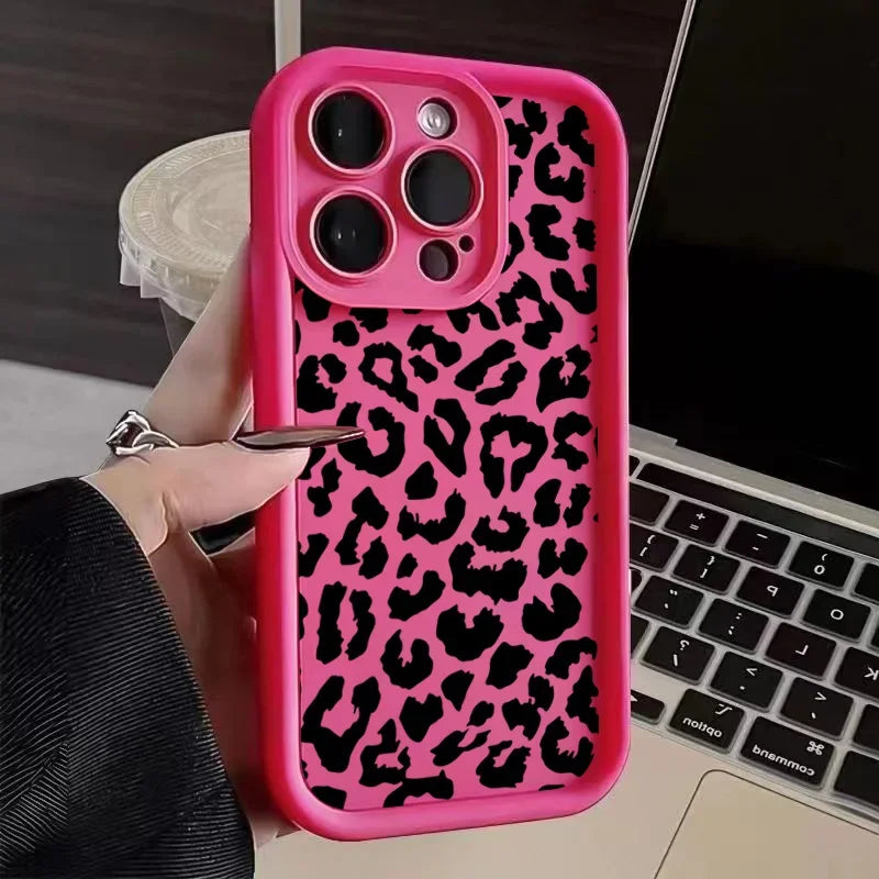 Silicone Phone Case — Black Leopard Print, iPhone 7–17 — product image 9