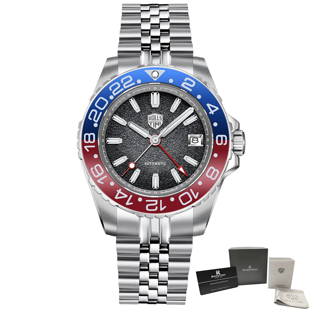 GMT Automatic Mechanical Watch — AR Coated Mirror, Luminous Dial, NH34 — product image 6