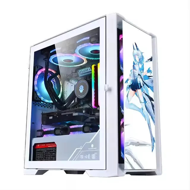 Gaming desktop PC with tempered glass side panel