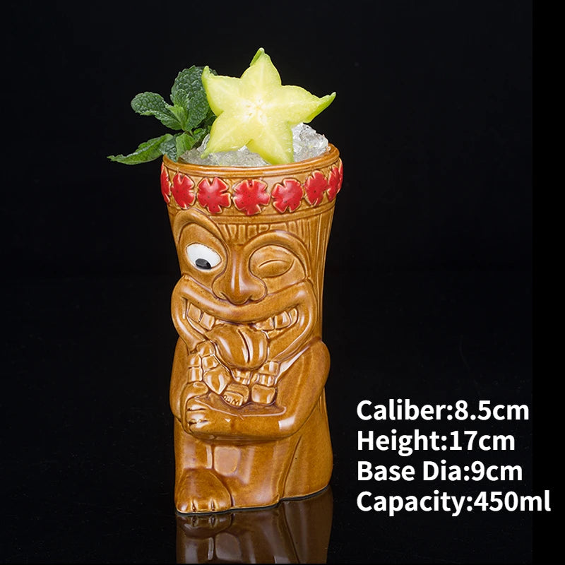 Ceramic Tiki Mug — Hawaiian Cocktail Cup, Bar Gift — product image 53
