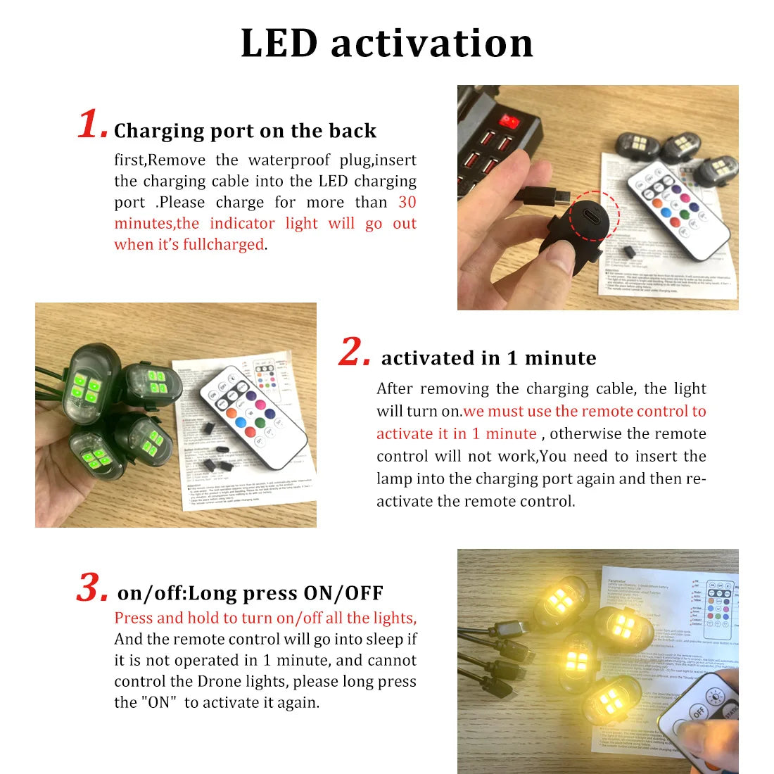 Rechargeable Car LED Light Kit — RGB with Remote, 2 to 10 Pieces — product image 3