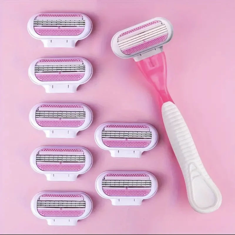 Women's three-layer razor blade refill heads