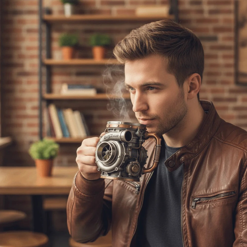 Resin Turbocharger Mug Comfortable Grip Sturdy and Durable 3D Engine Cup Handcrafted Mechanical Element — product image 4