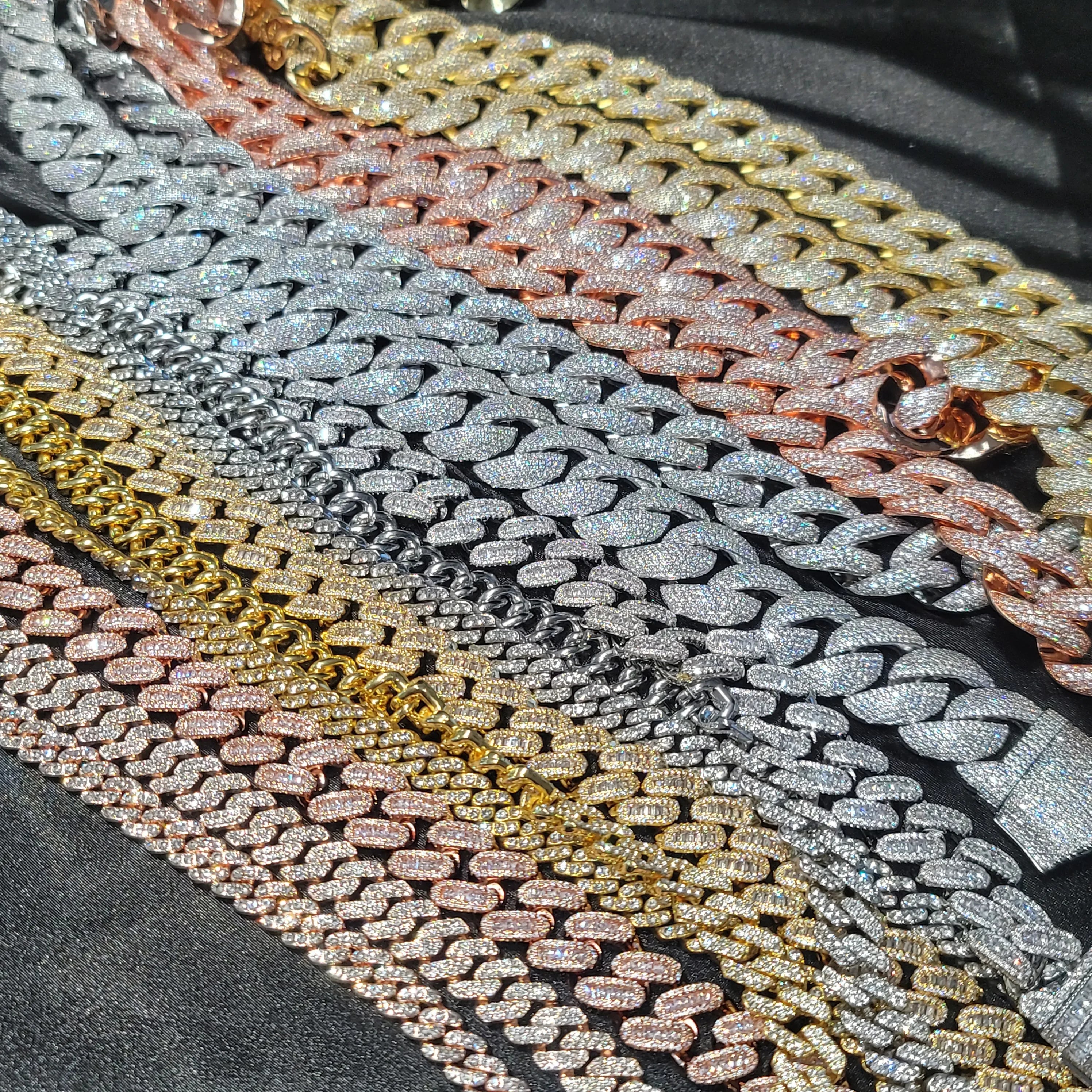 Miami Cuban link chain necklace with stones