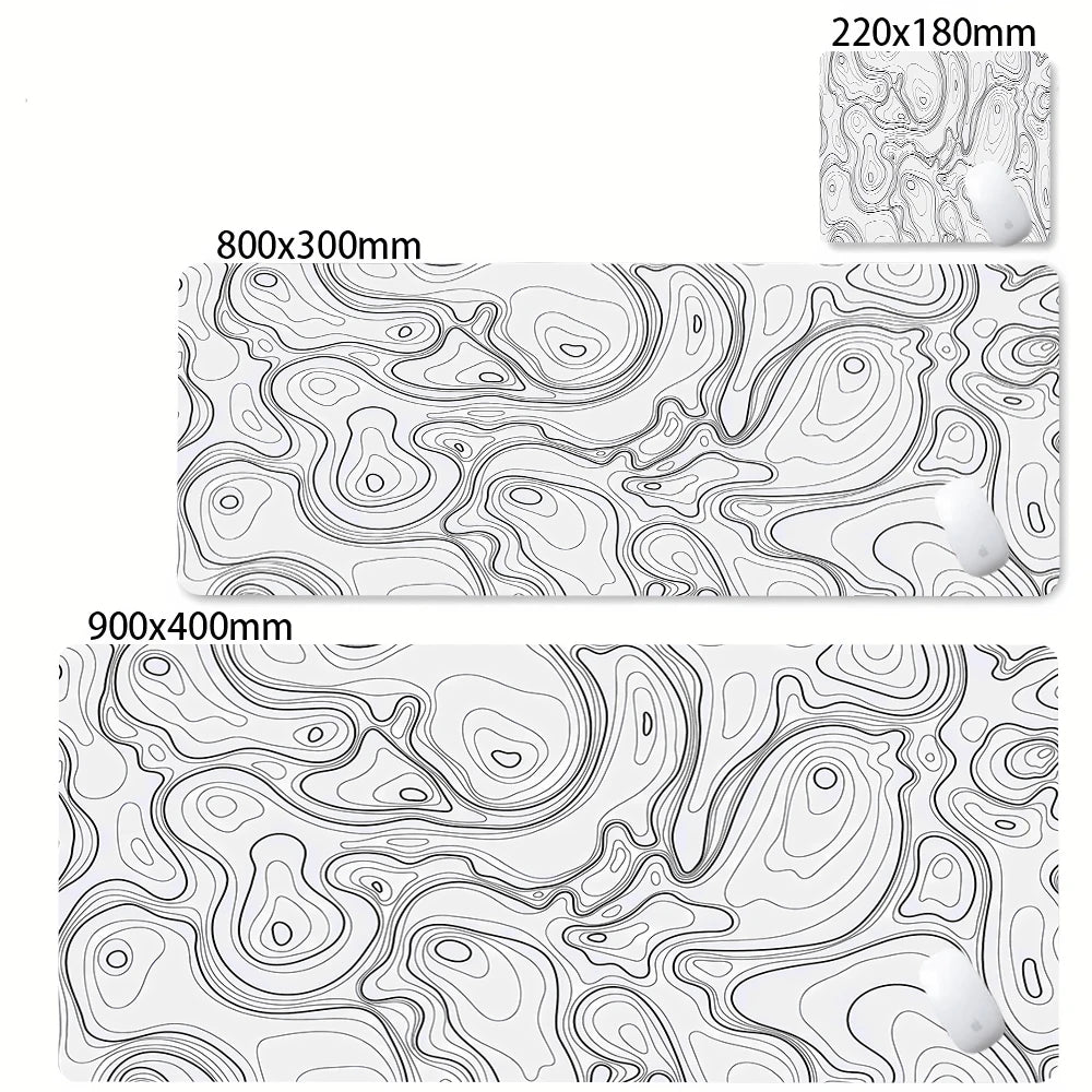 Black and White Strata Desk Mat — Large Non-Slip Mouse Pad — product image 7