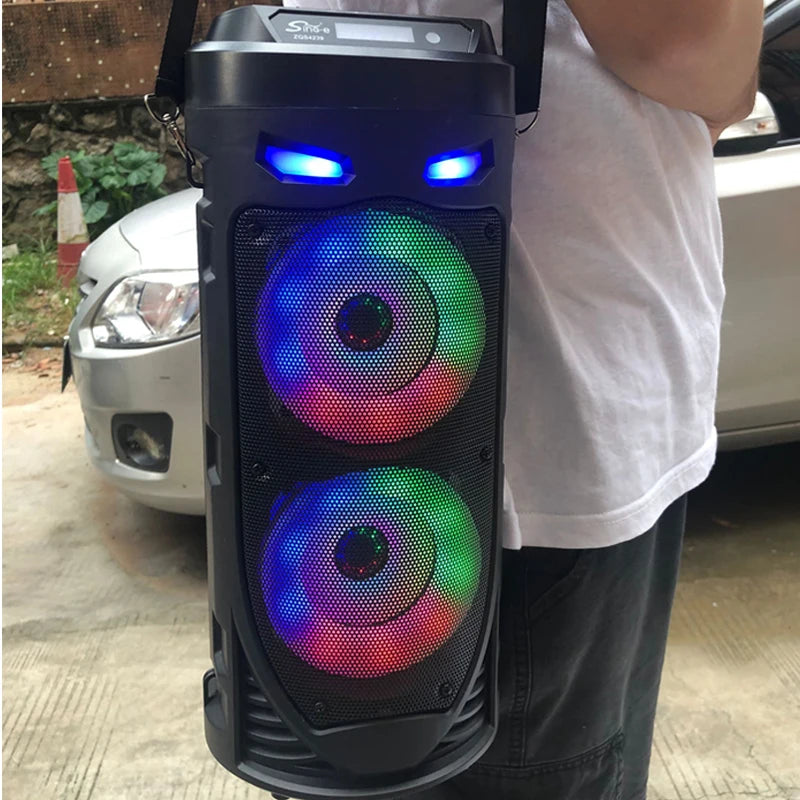 Portable Bluetooth speaker with colour LED lighting