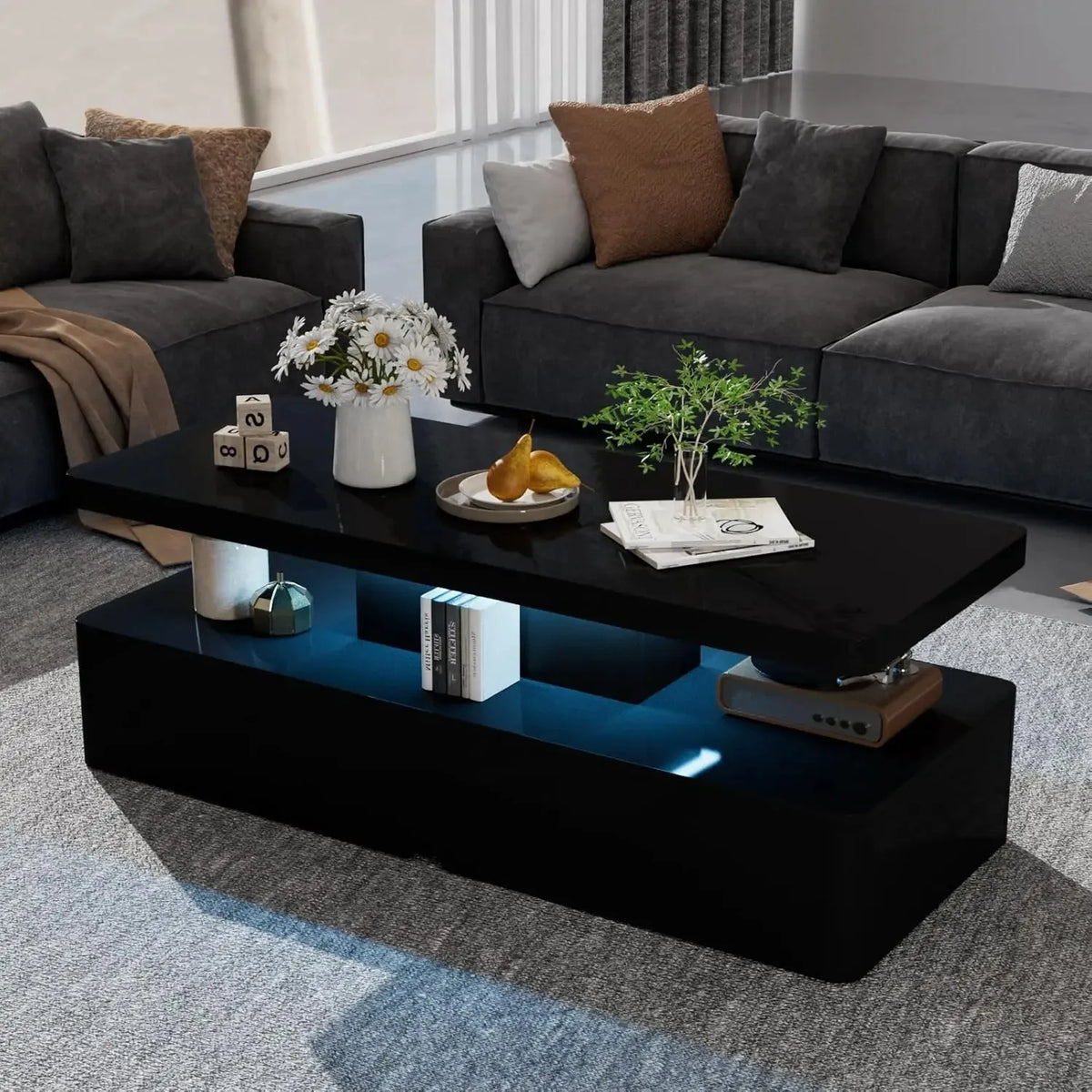 Double-Layer Coffee Table with 16-Colour LED Lights — product image 8