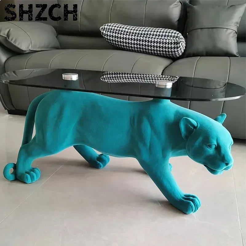 Leopard Resin Sculpture Side Table — Living Room Decor — product image 3