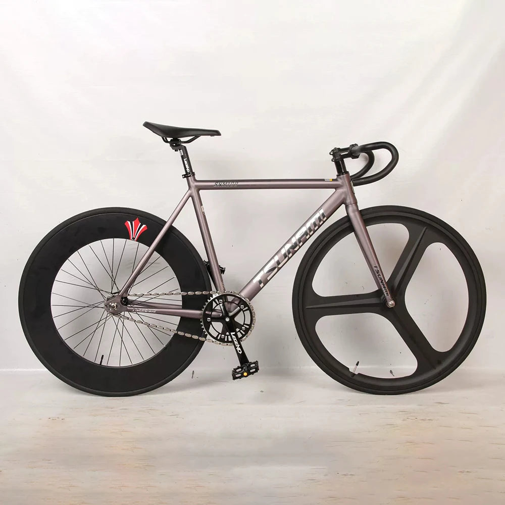Tsunami Fixed Gear Bike SNM100 Aluminum Alloy Frame Fixie Single Speed Bicycle 700C Fits V-brakes For — product image 4