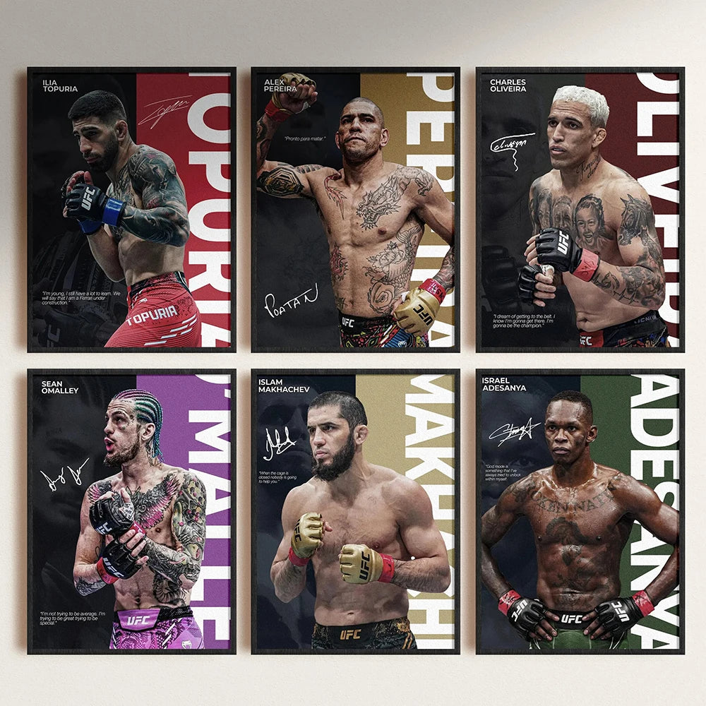 UFC boxing legends canvas poster for a gym wall