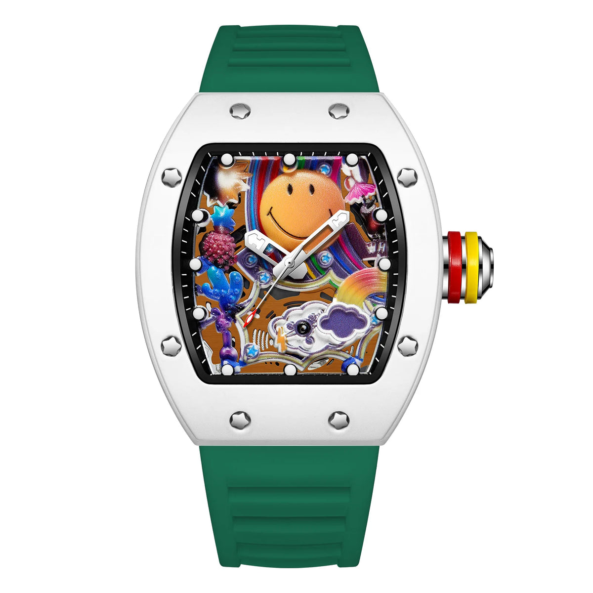KIMSDUN Barrel-Case Quartz Watch — Hollow Dial, Silicone Strap — product image 10