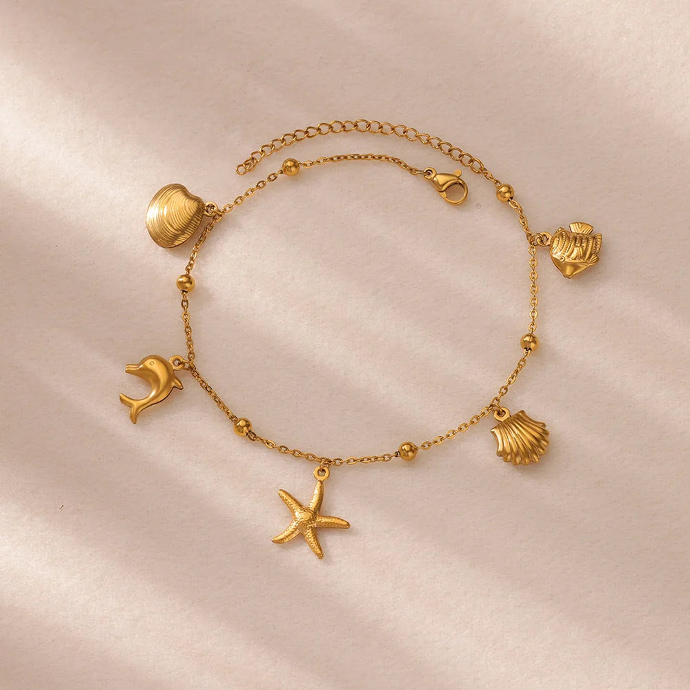 Gold-Tone Pearl and Chain Anklet — product image 31