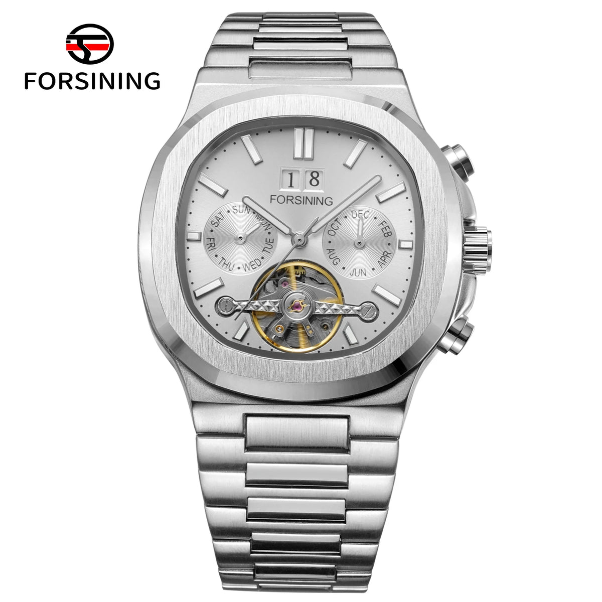 Forsining Military Automatic Watch — Skeleton Dial, Day & Date — product image 7