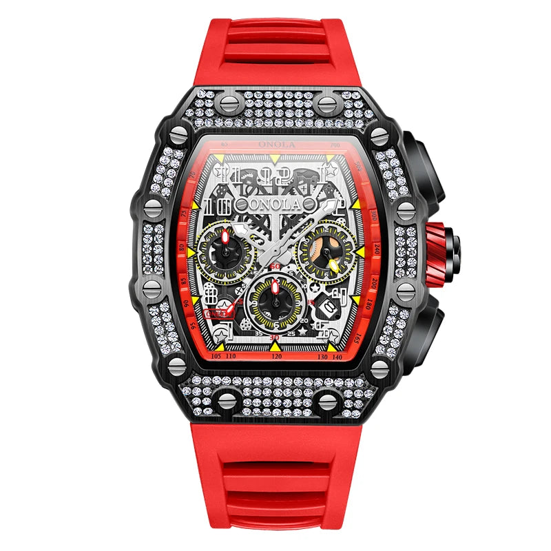 ONOLA Diamond-Set Automatic Watch — Waterproof, Silicone Strap — product image 7