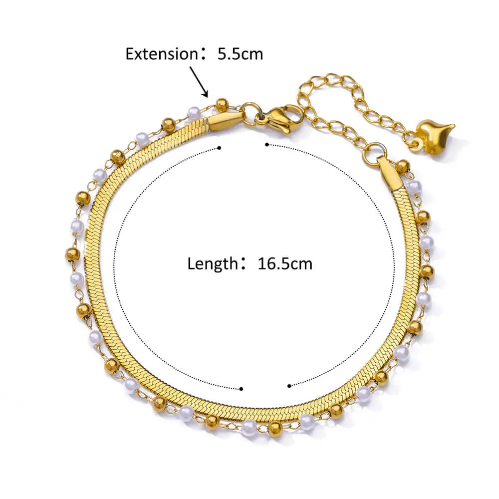 Gold-Tone Pearl and Chain Anklet — product image 5