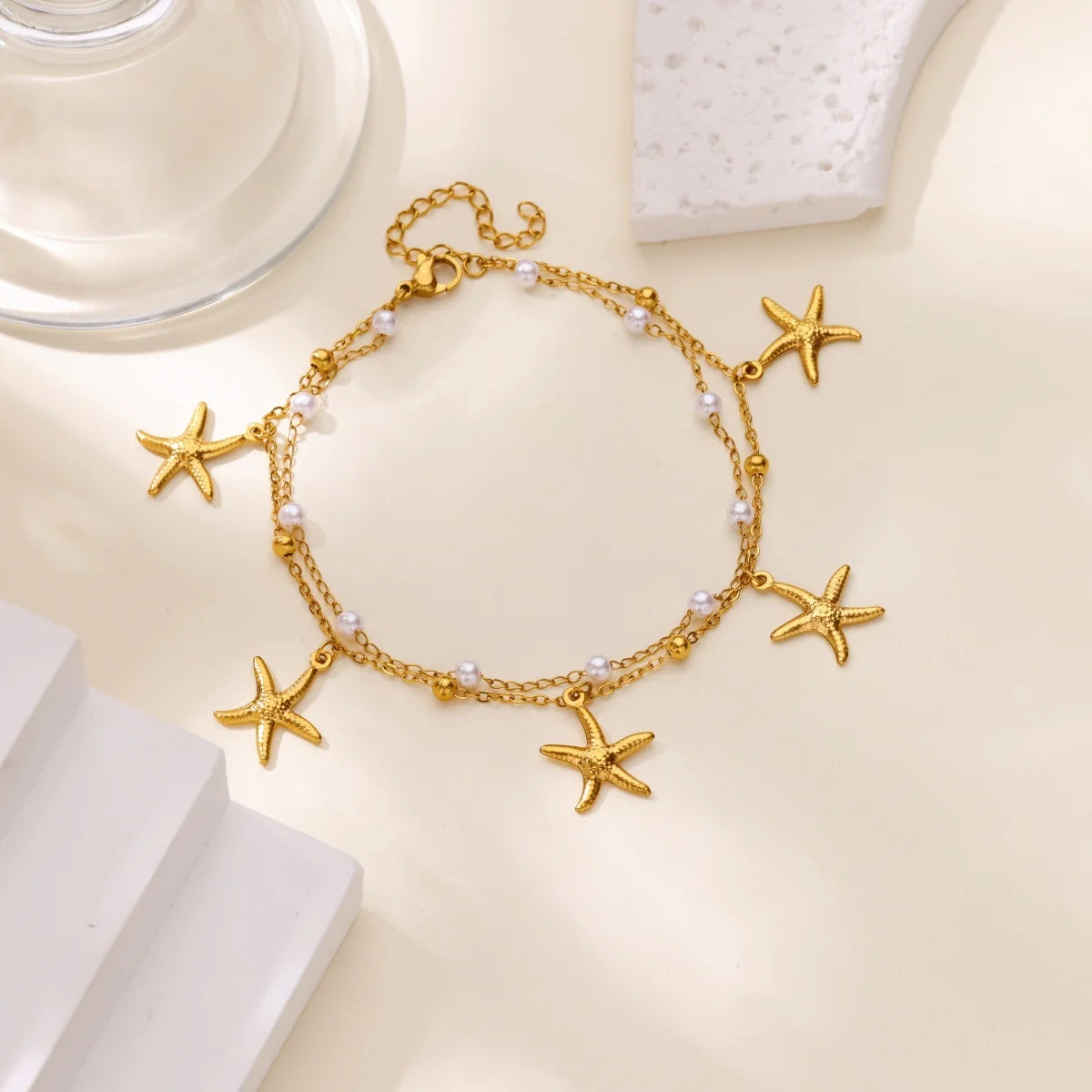 Gold-Tone Pearl and Chain Anklet — product image 10