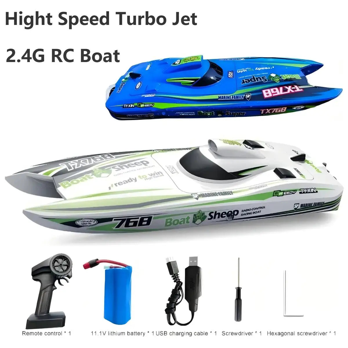 TX768 turbojet brushless remote control speedboat