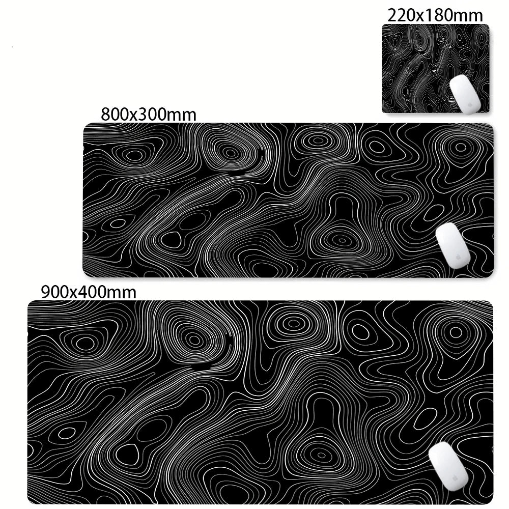 Black and White Strata Desk Mat — Large Non-Slip Mouse Pad — product image 10