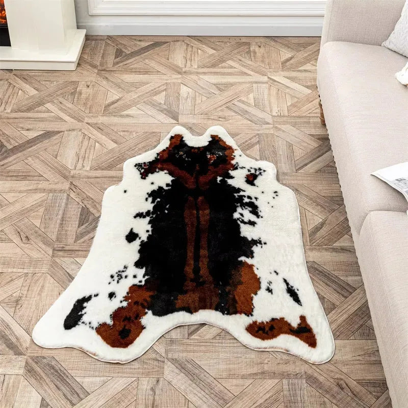 VIKAMA Faux Animal Print Rug, Soft Bedside Rug For Bedroom & Living Room, Machine Washable Non-Slip Home — product image 3