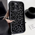 Black leopard print silicone iPhone case