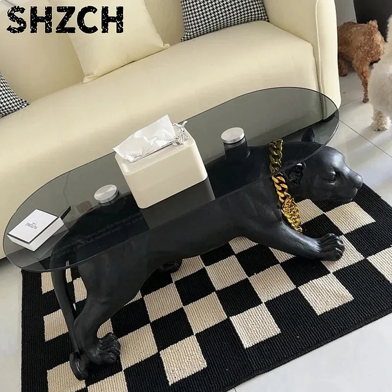 Leopard Resin Sculpture Side Table — Living Room Decor — product image 5