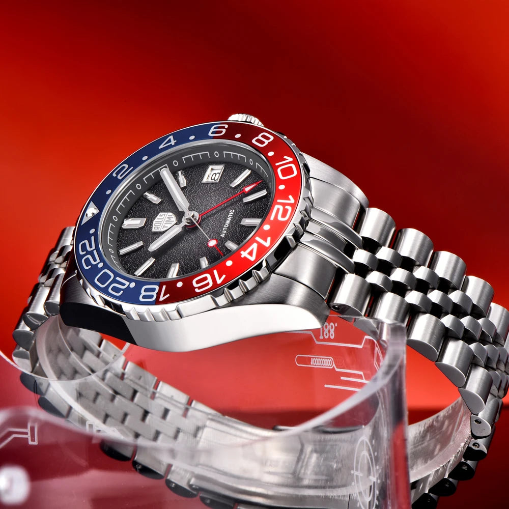 GMT Automatic Mechanical Watch — AR Coated Mirror, Luminous Dial, NH34 — product image 2