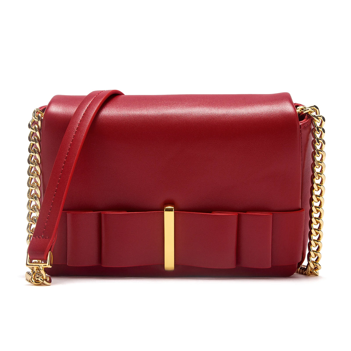 Red flip-top small square shoulder bag