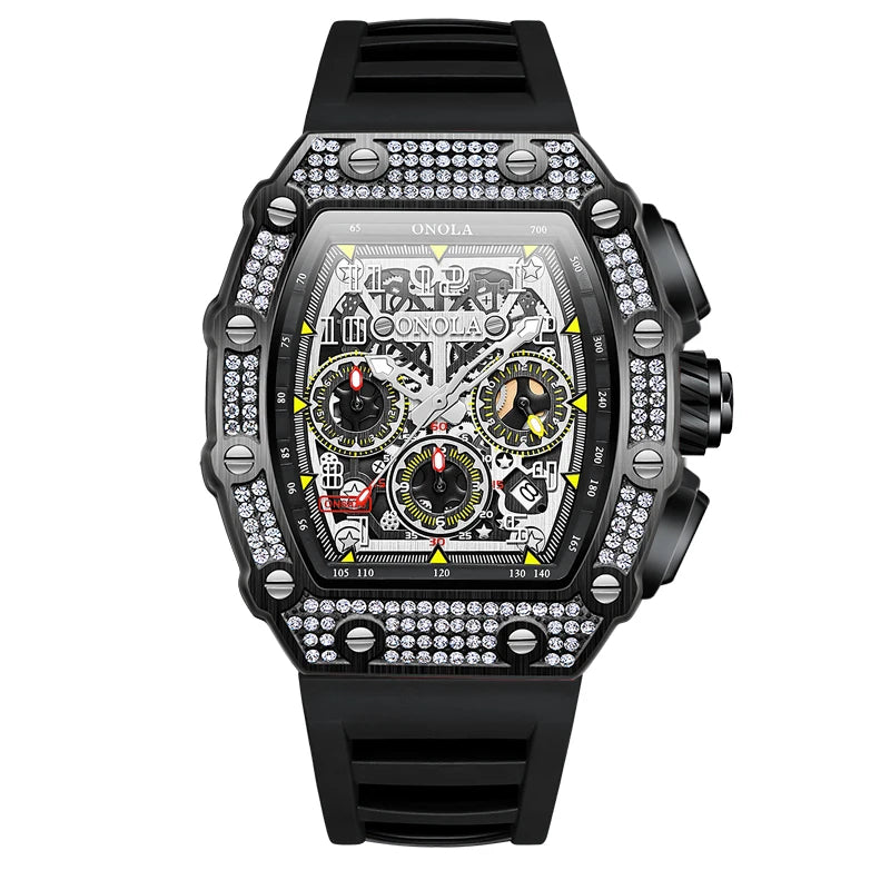 ONOLA Diamond-Set Automatic Watch — Waterproof, Silicone Strap — product image 8