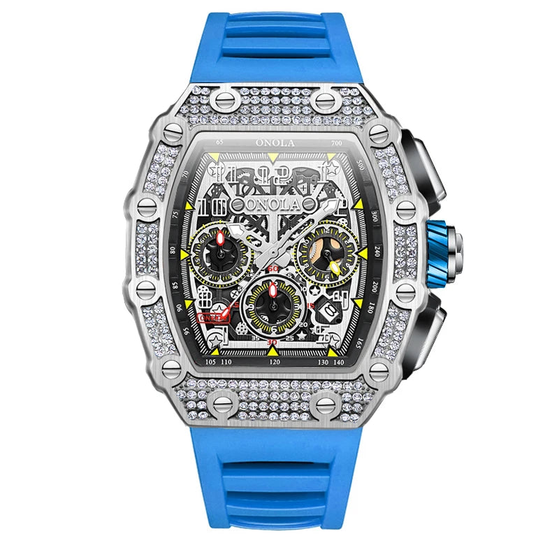 ONOLA Diamond-Set Automatic Watch — Waterproof, Silicone Strap — product image 14