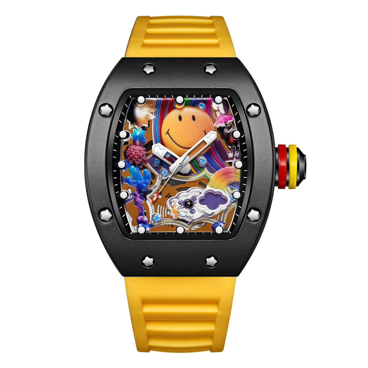 KIMSDUN Barrel-Case Quartz Watch — Hollow Dial, Silicone Strap — product image 11
