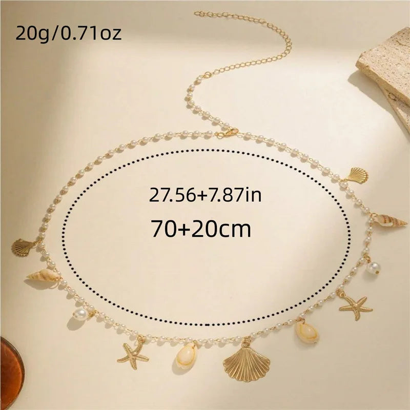Shell and Starfish Beaded Belly Chain — product image 3