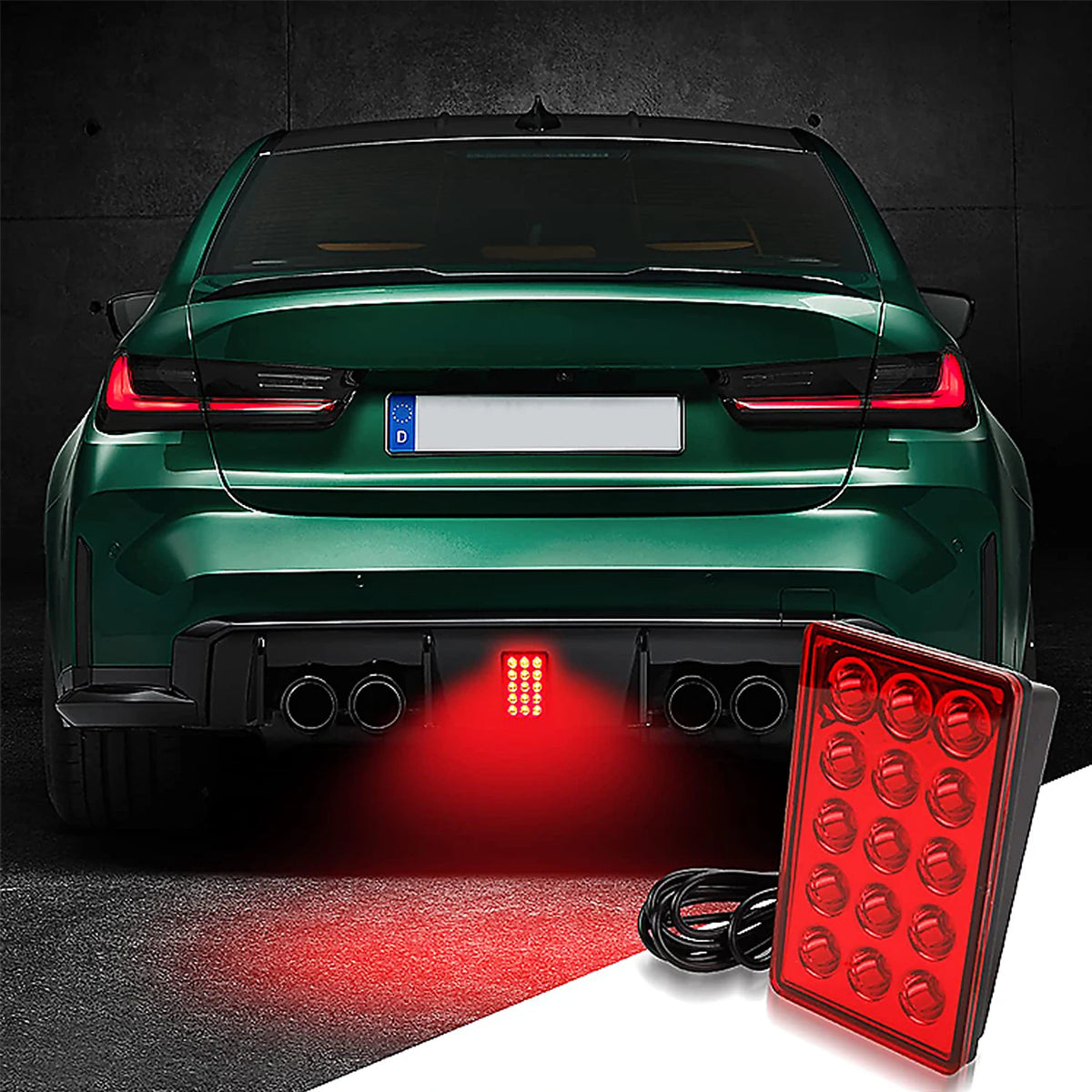 F1 style 15 LED rear brake and warning light