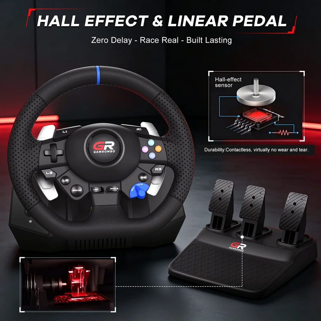 F127 Racing Wheel — 270°/900°, PS5, PS4 & PC, 3 Pedals — product image 6