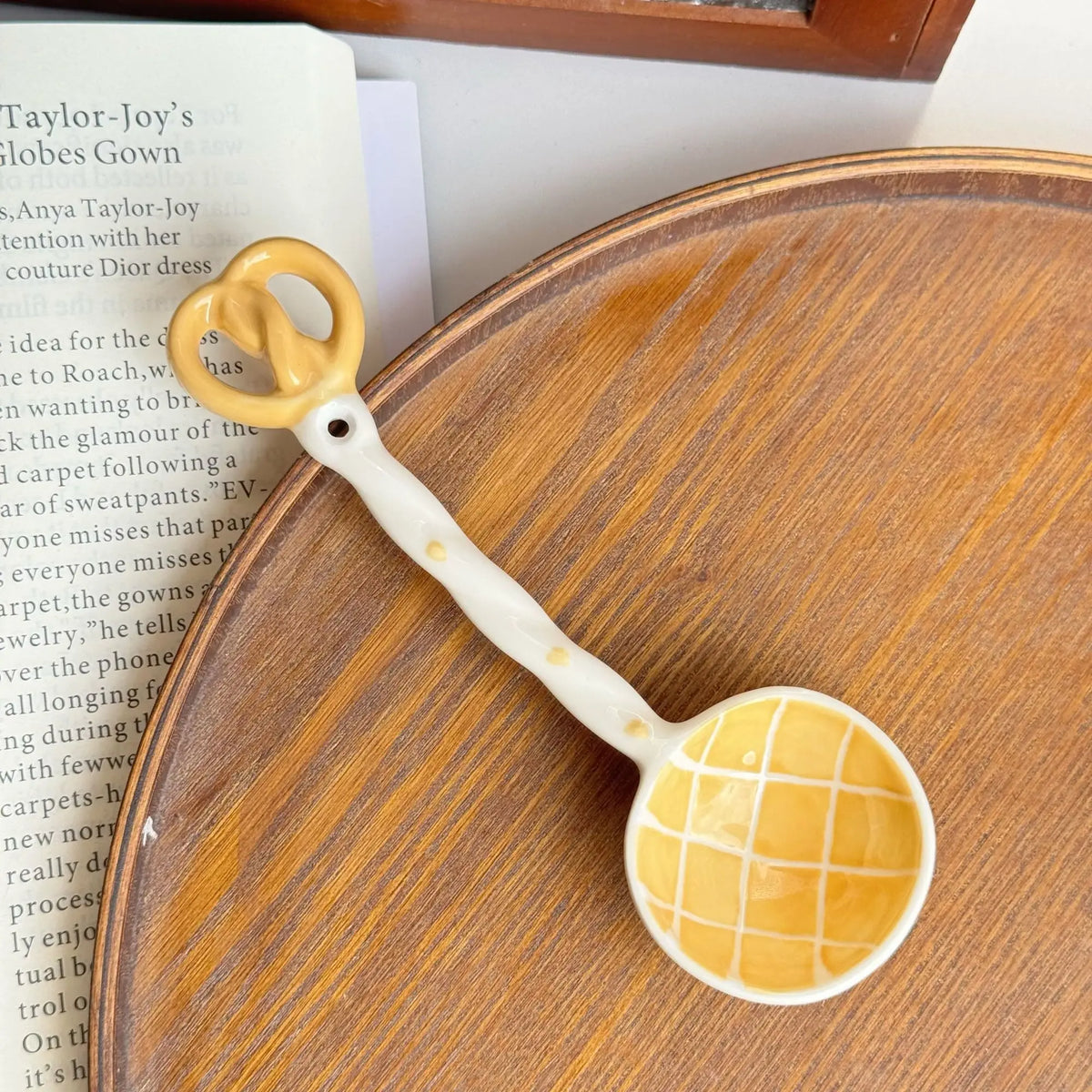 Ceramic Long-Handled Spoon — Bread & Biscuit Design — product image 15