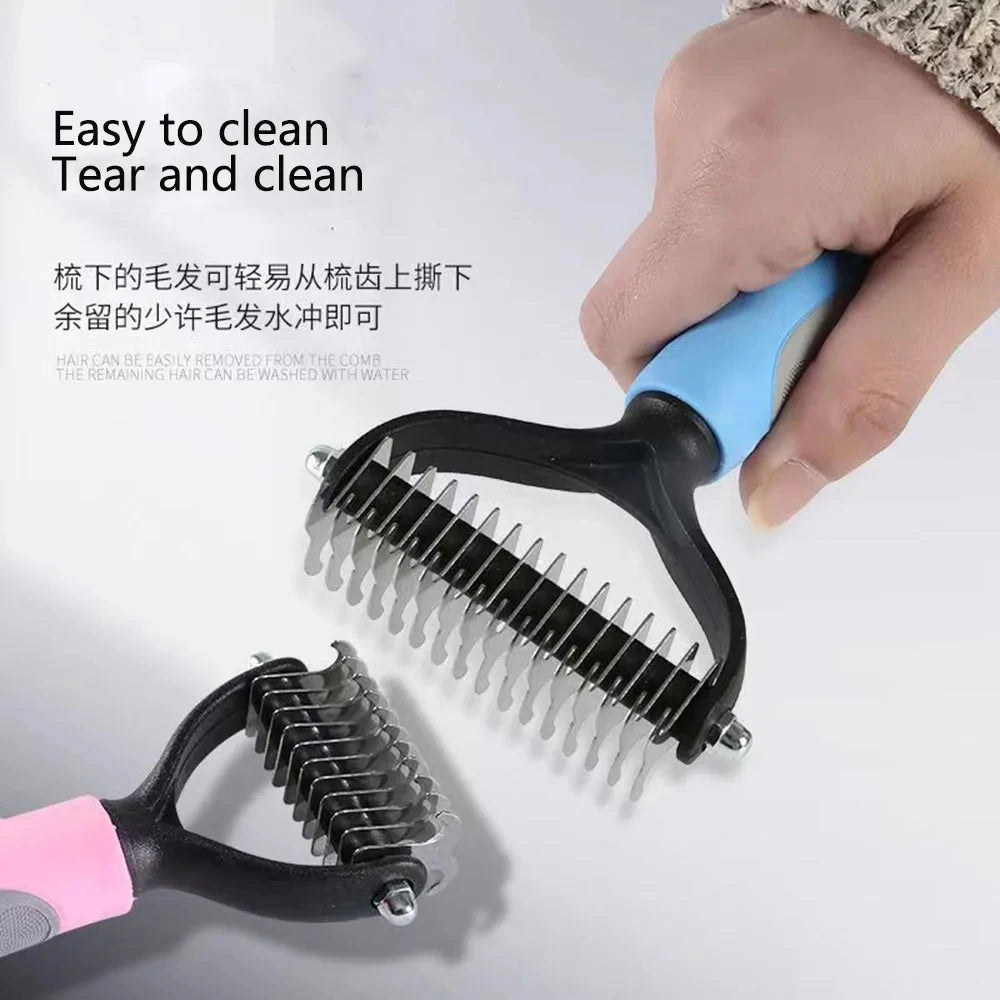 Pet Deshedding Brush — Undercoat Rake for Cats & Dogs, S or L — product image 5