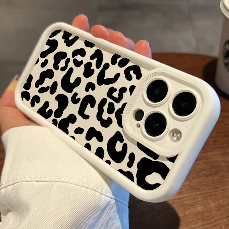 Silicone Phone Case — Black Leopard Print, iPhone 7–17 — product image 4