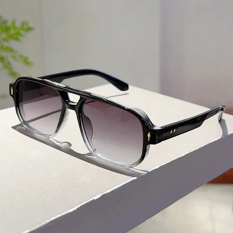 Double Bridge Square Sunglasses — UV400 Gradient Lenses — product image 10