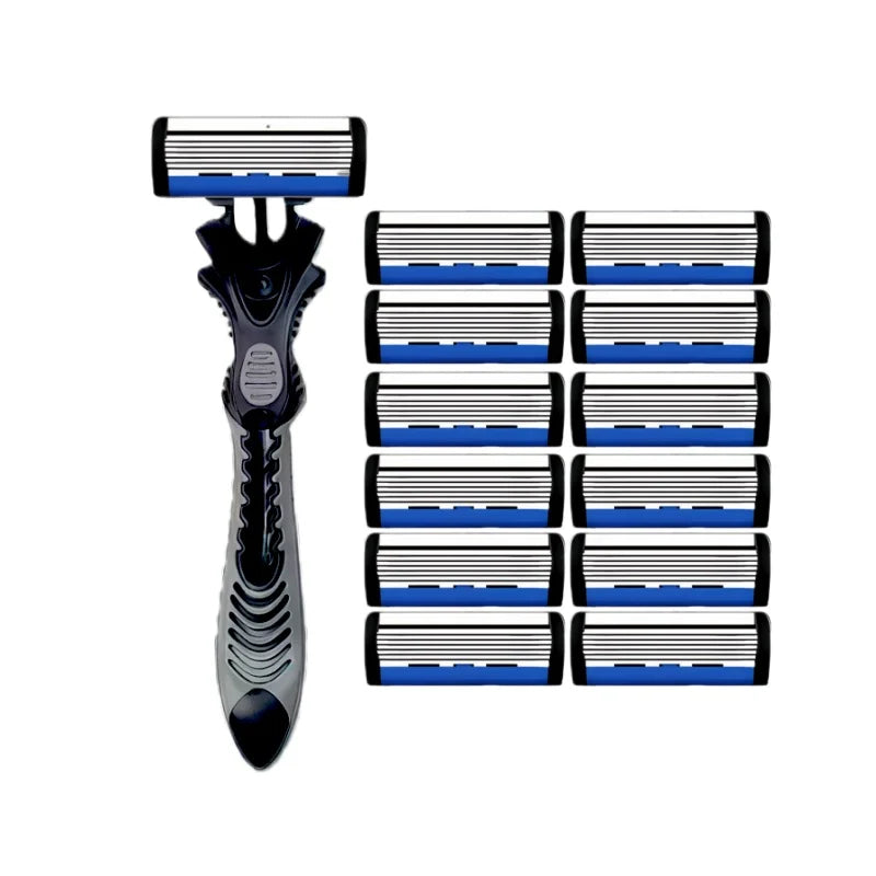 6-Layer Safety Razor — Handle with Blade Refills — product image 9