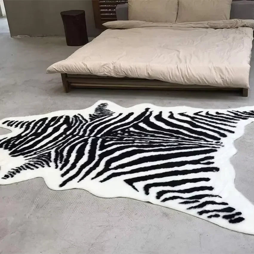 VIKAMA Faux Animal Print Rug, Soft Bedside Rug For Bedroom & Living Room, Machine Washable Non-Slip Home — product image 8