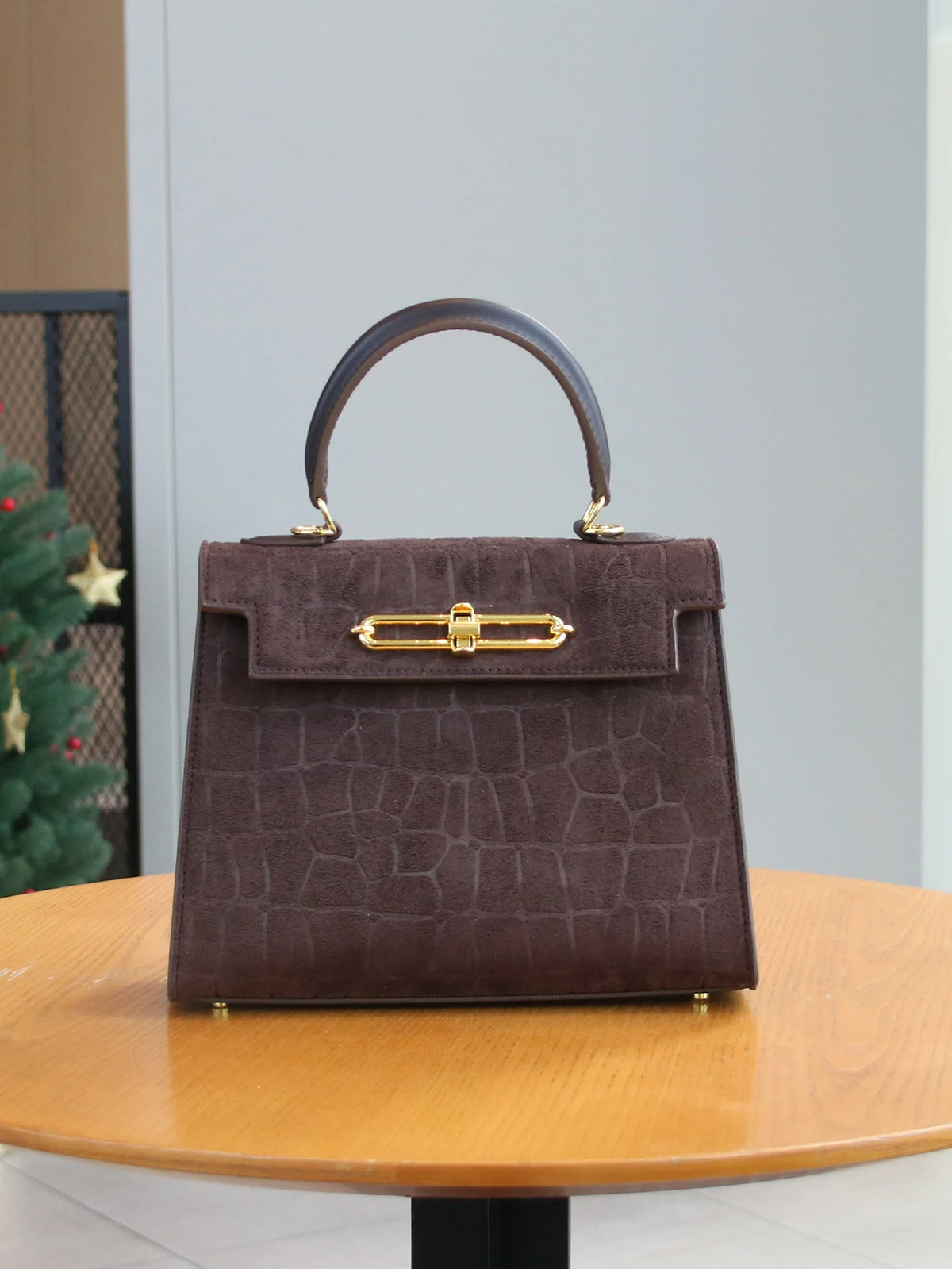 Croc-Effect Frosted Handbag — Women's Commuter Tote — product image 6