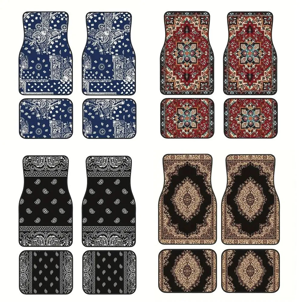 Bohemian Car Floor Mats — Anti-Slip Persian Pattern, 4 Piece — product image 2