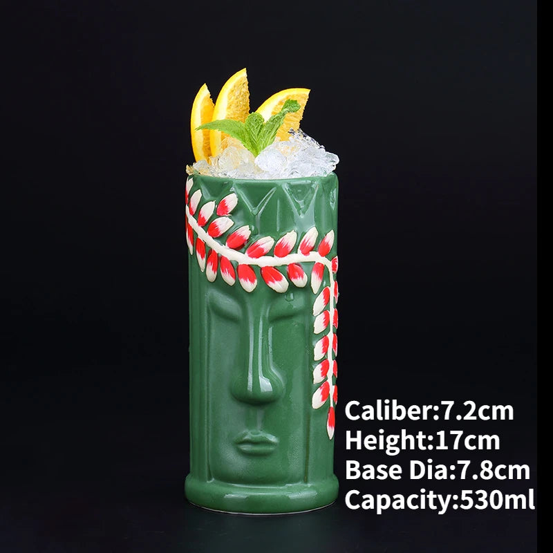Ceramic Tiki Mug — Hawaiian Cocktail Cup, Bar Gift — product image 59